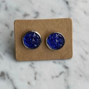 Blue Faux Druzy earrings